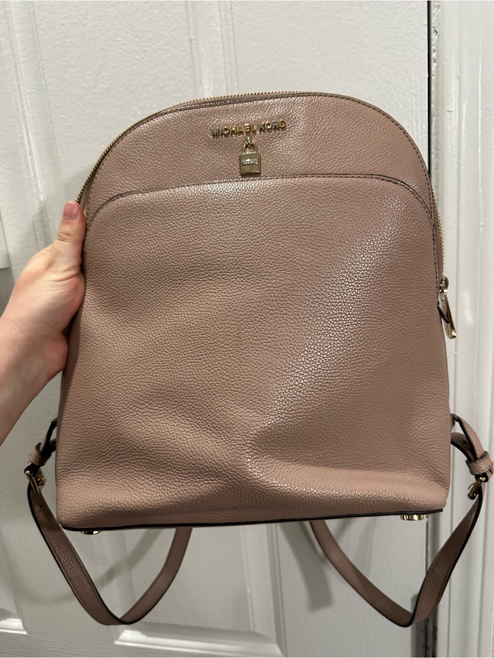 Michael Kors Dusty Rose Pebbled Leather Backpack